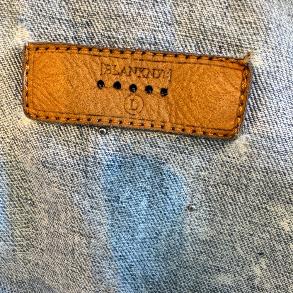 Blank NYC Light Blue Pearl-Studded Denim Jacket - Picture 6 of 6